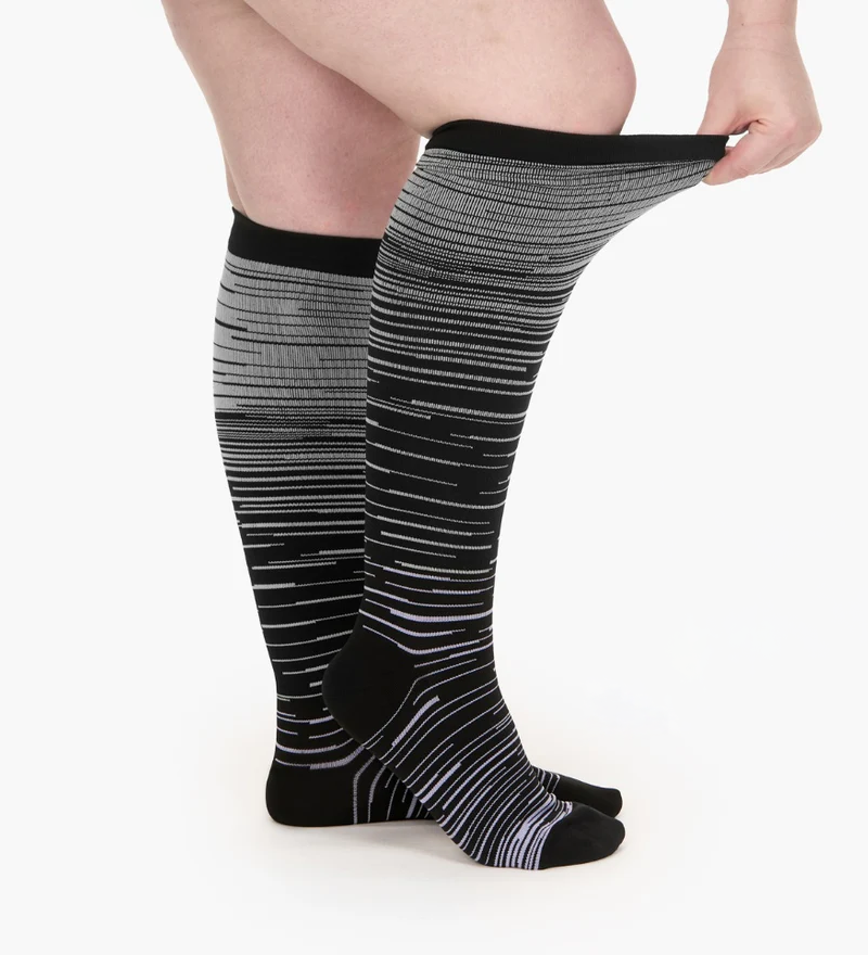 Mimi Stripes – Wide Compression Socks for Women | Swelling, Circulation & Leg Pain Relief
