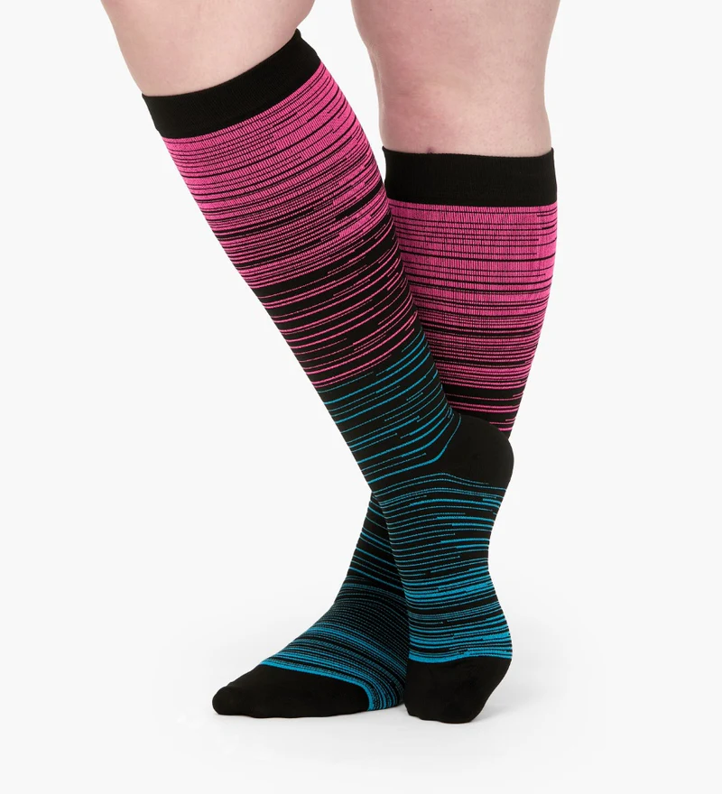 Mimi Stripes – Wide Compression Socks for Women | Swelling, Circulation & Leg Pain Relief