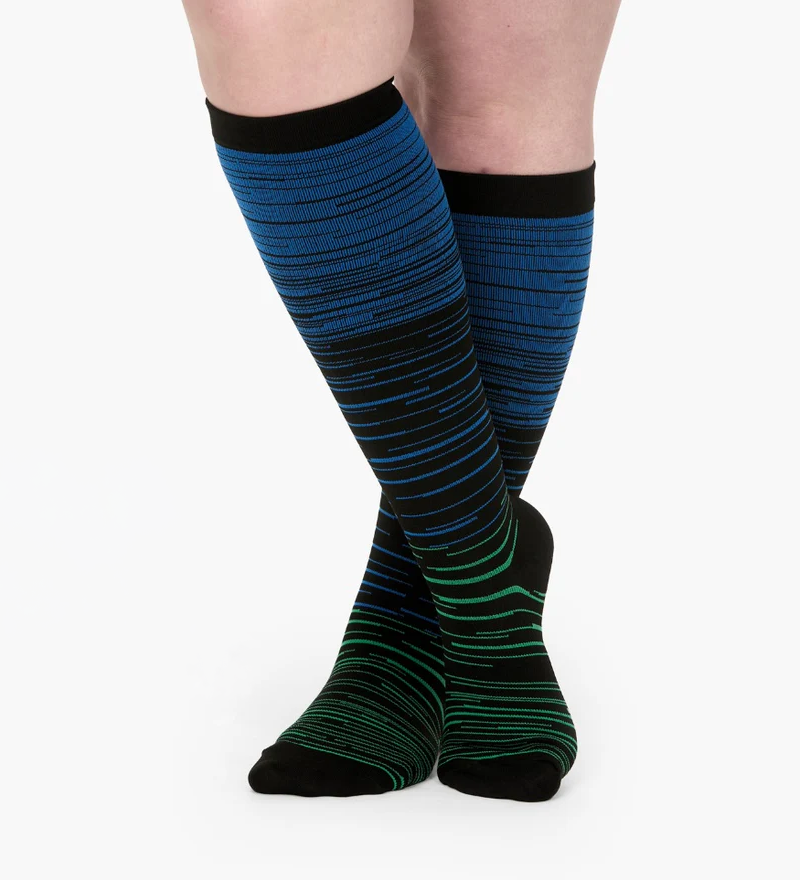 Mimi Stripes – Wide Compression Socks for Women | Swelling, Circulation & Leg Pain Relief