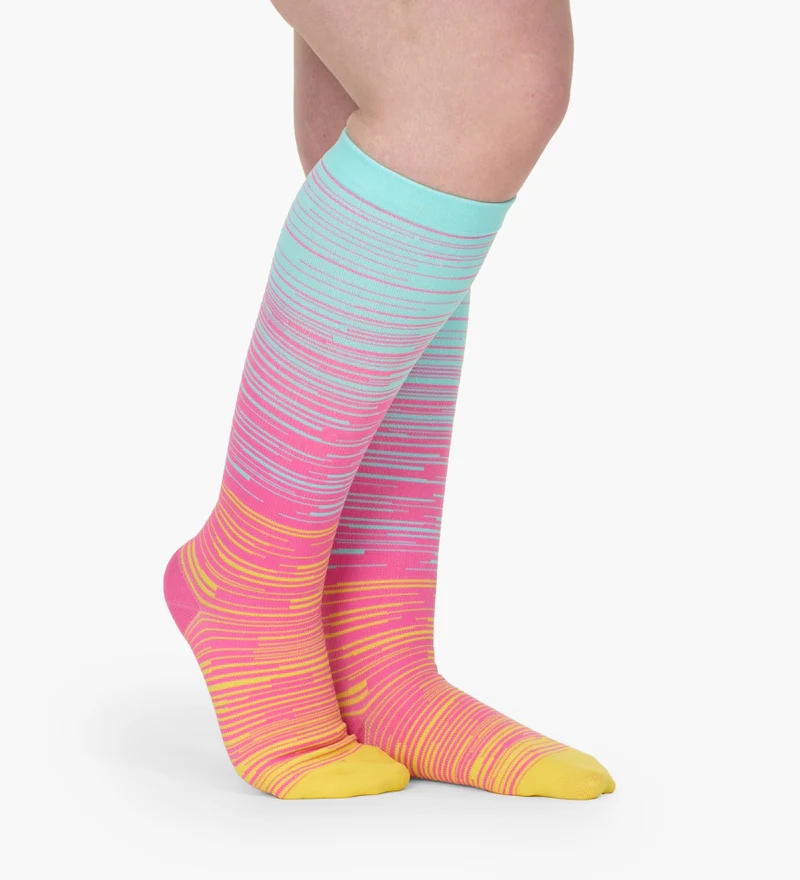 Mimi Stripes – Wide Compression Socks for Women | Swelling, Circulation & Leg Pain Relief