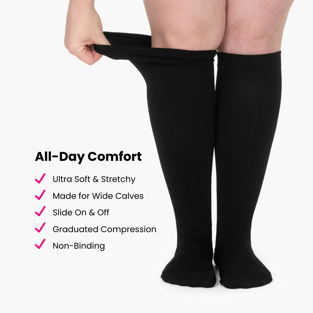Mimi Classic – Wide Compression Socks for Women | Swelling, Circulation & Leg Pain Relief