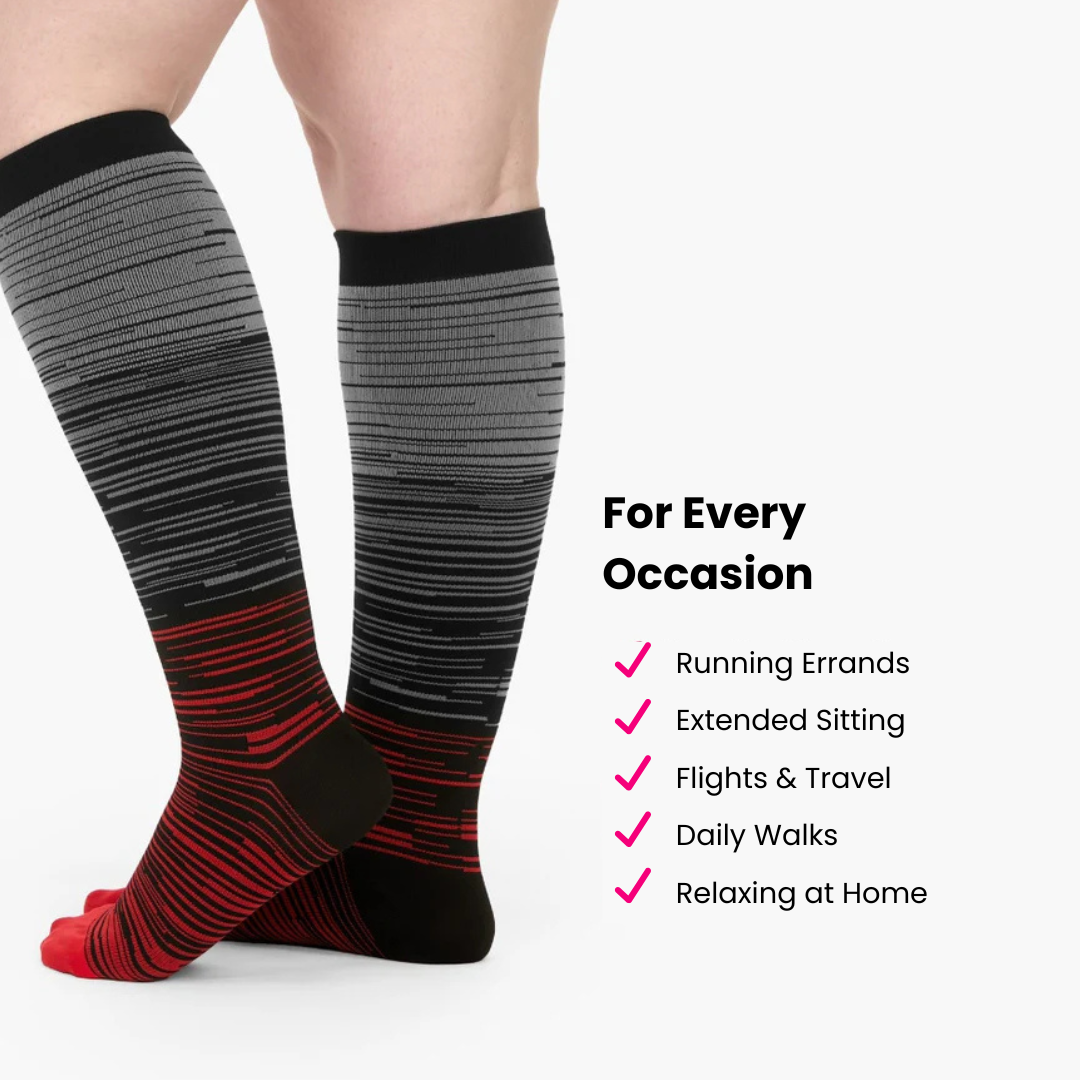 Mimi Stripes – Wide Compression Socks for Women | Swelling, Circulation & Leg Pain Relief