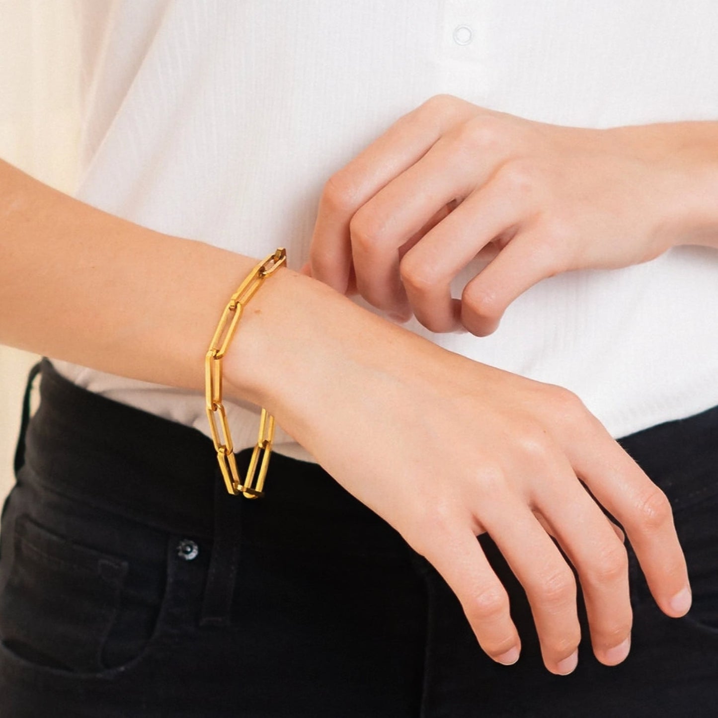 Mimi Femme Bracelets Bianca Gold Paperclip Chain Bracelet