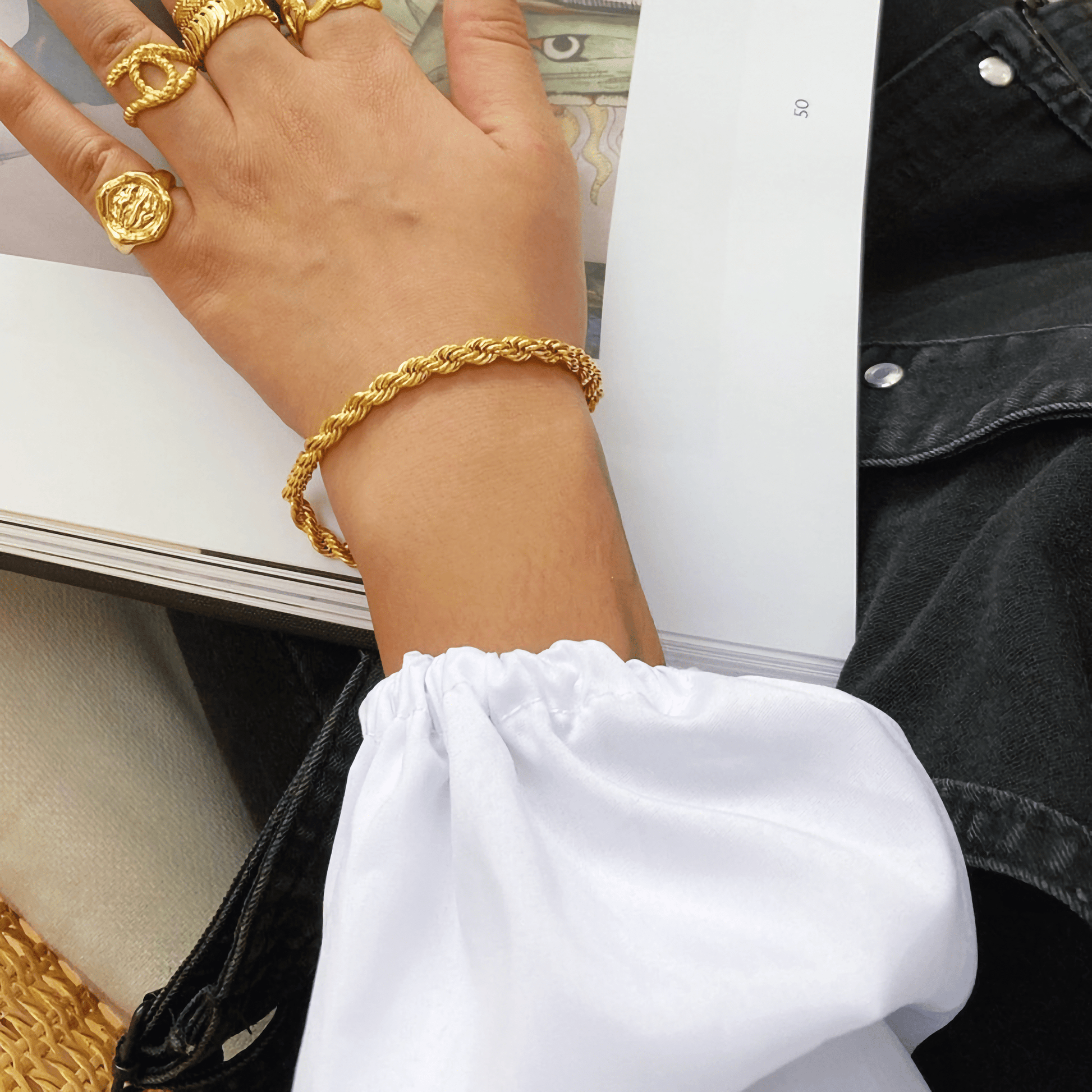 Mimi Femme Bracelets Elowen Rope Chain Gold Bracelet