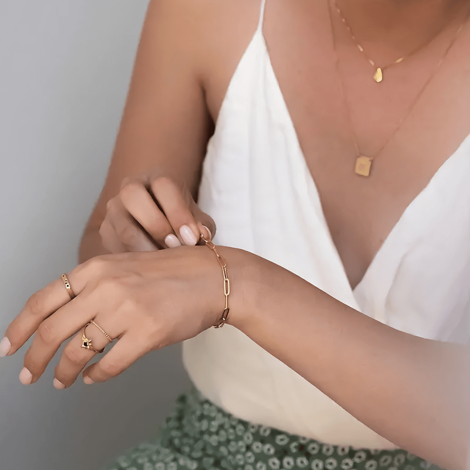 Mimi Femme Bracelets Isabelle Gold Paperclip Bracelet