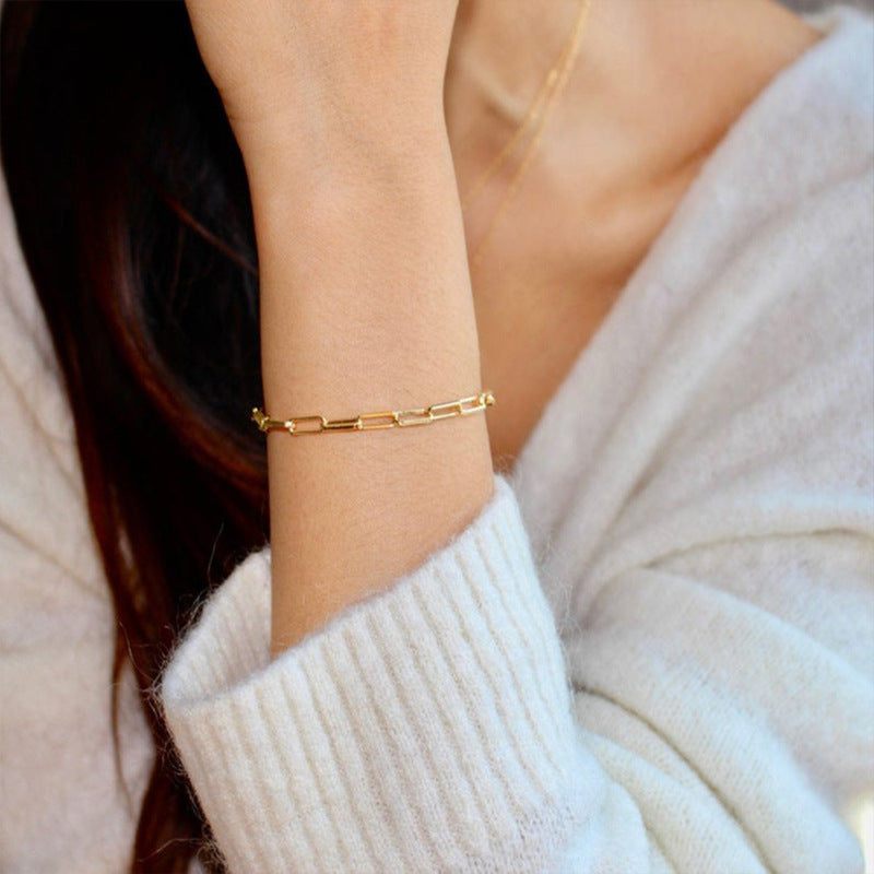 Mimi Femme Bracelets Isabelle Gold Paperclip Bracelet