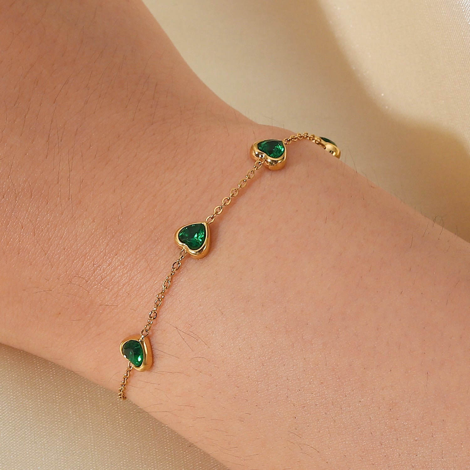 Mimi Femme Bracelets Liana Green Heart Bracelet