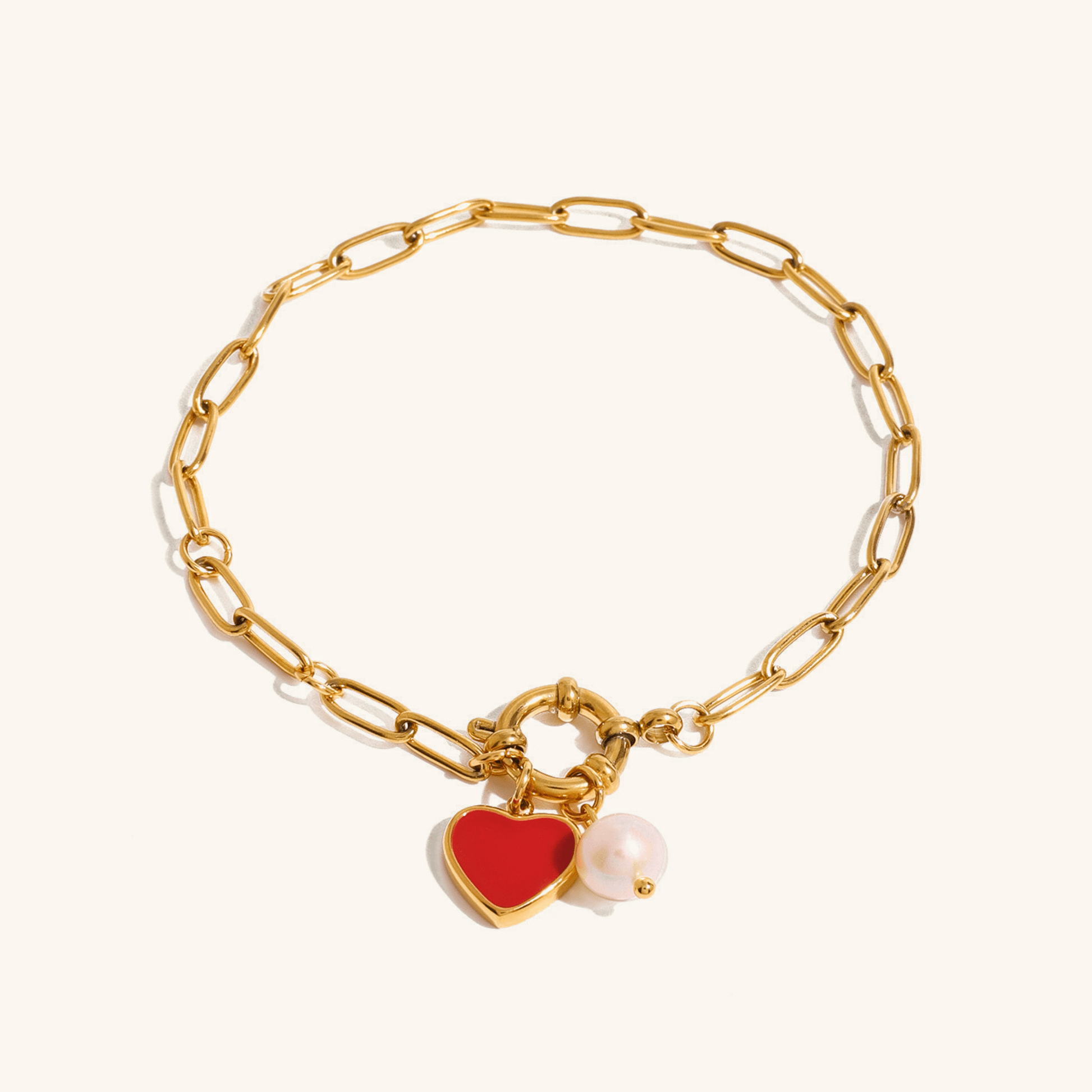 Mimi Femme Bracelets Solange Heart Chain Pearl Bracelet