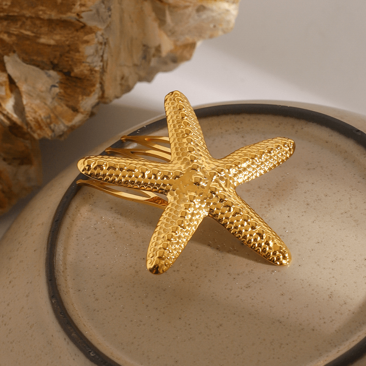 Mimi Femme Dewdrop Starfish Gold Hair Comb