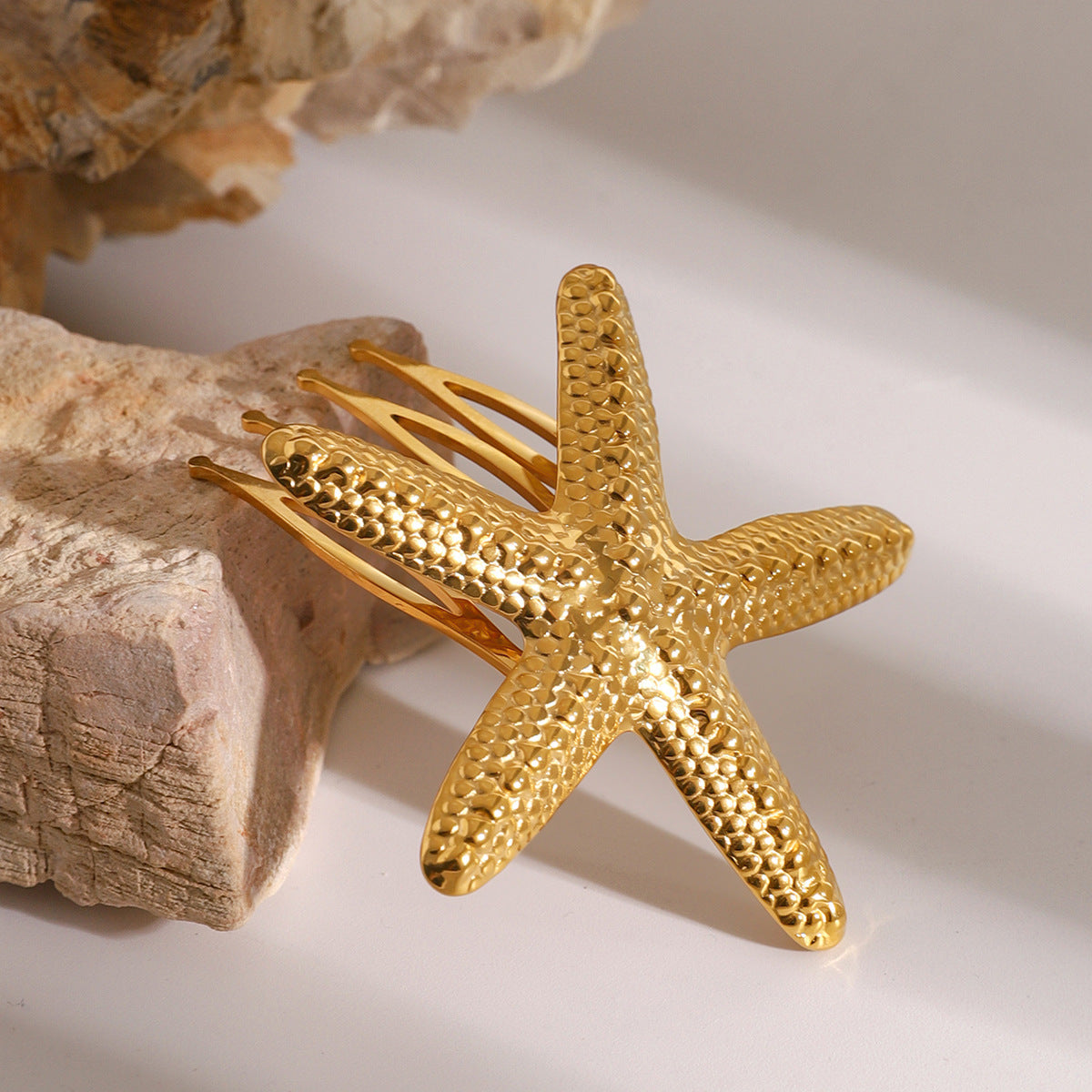 Mimi Femme Dewdrop Starfish Gold Hair Comb