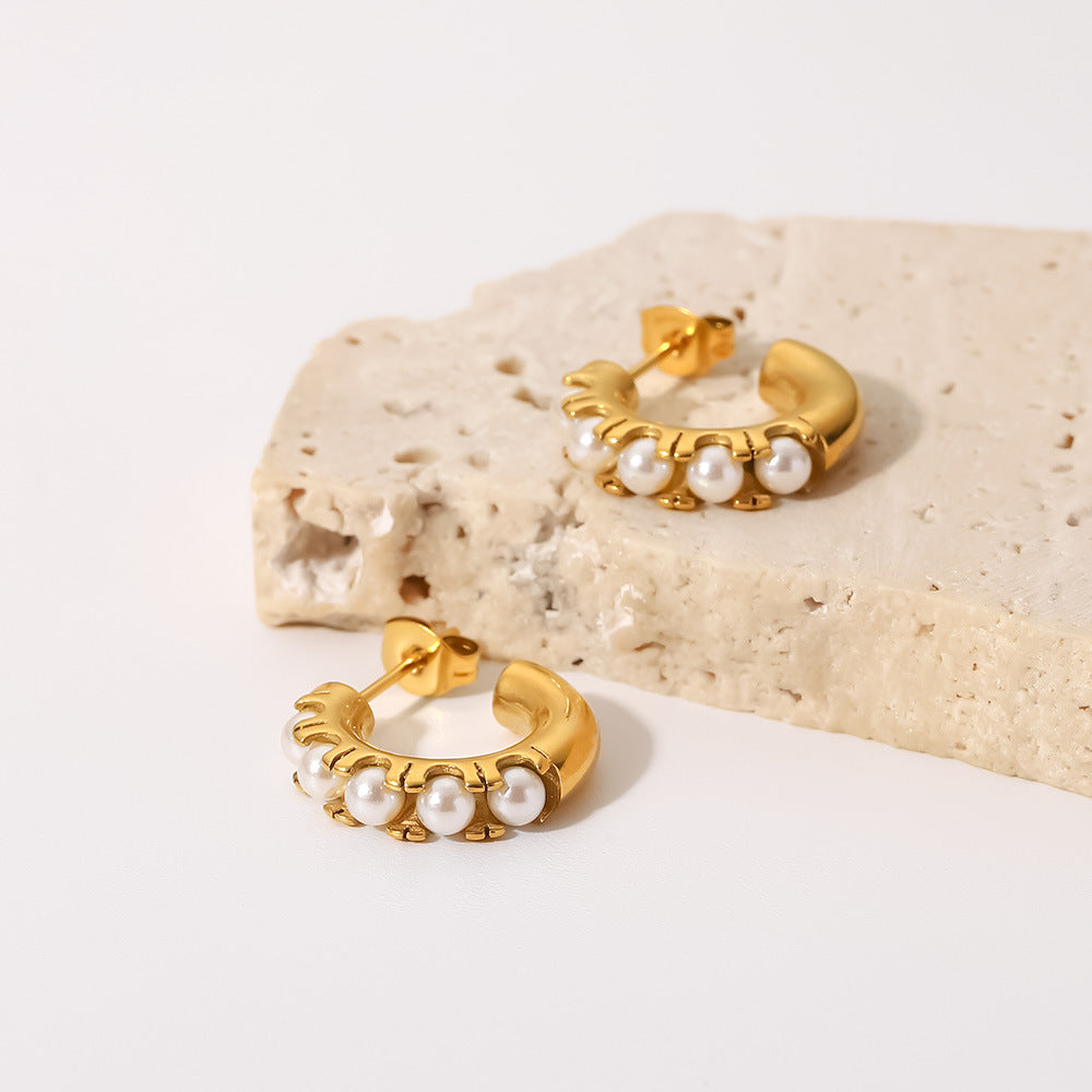 Mimi Femme Earrings Camilla Pearl Hoop Earrings