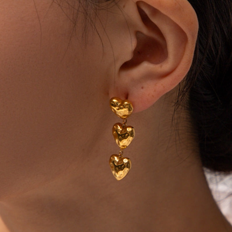 Mimi Femme Earrings Clara Heart Gold Earrings