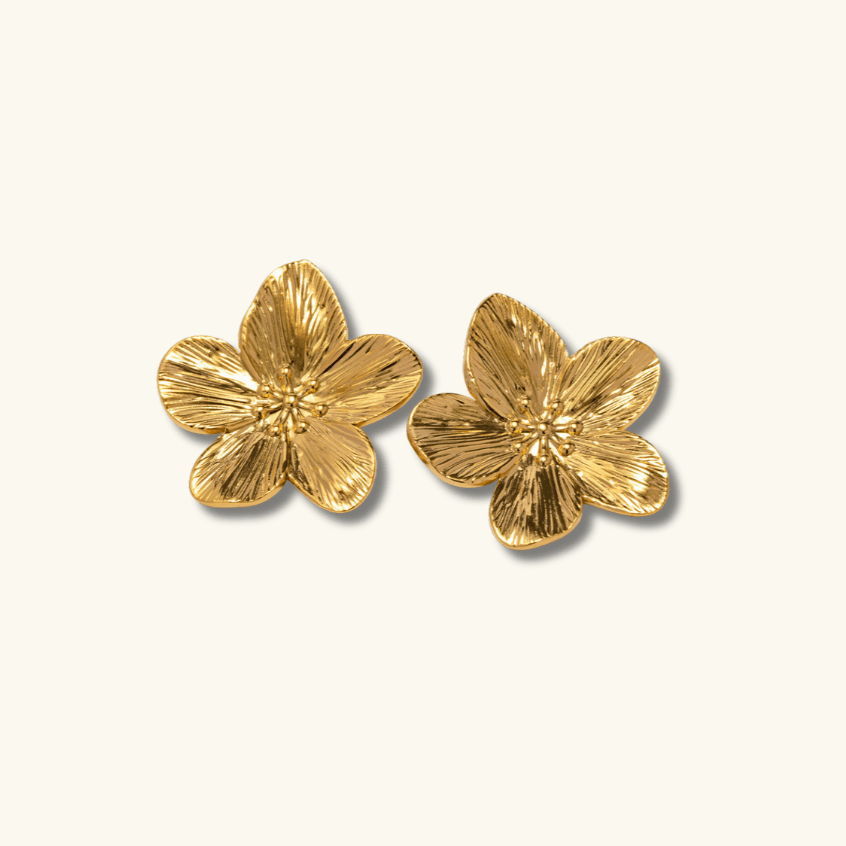 Mimi Femme Earrings Clarisa Flower Gold Earrings