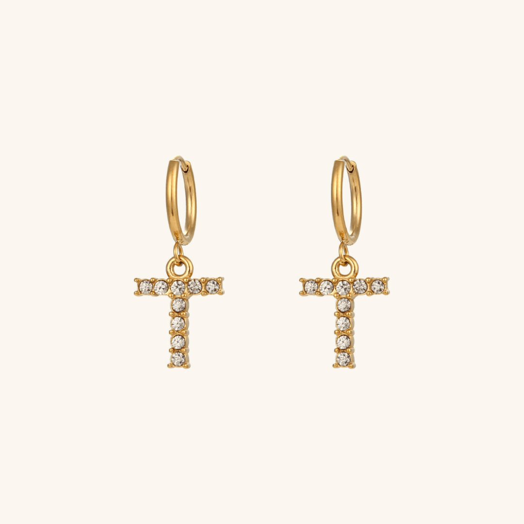 Mimi Femme Earrings Clarissa Initial Letter Earrings