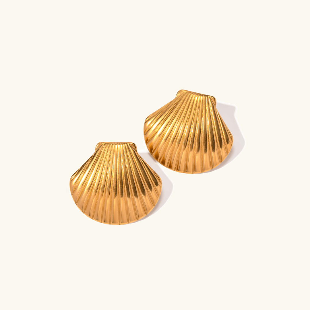 Mimi Femme Earrings Colette Seashell Gold Earrings