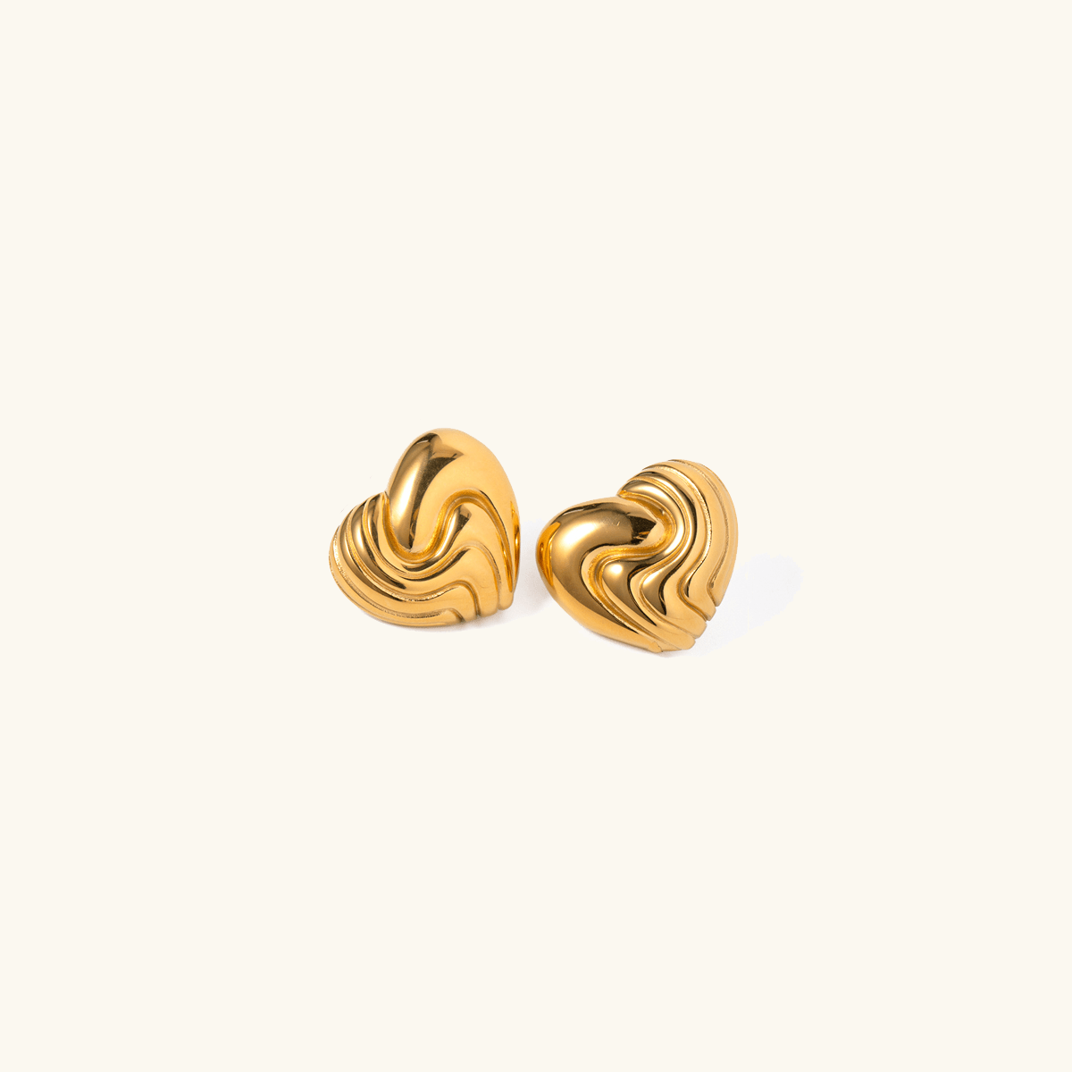 Mimi Femme Earrings Fiona Heart Gold Earrings