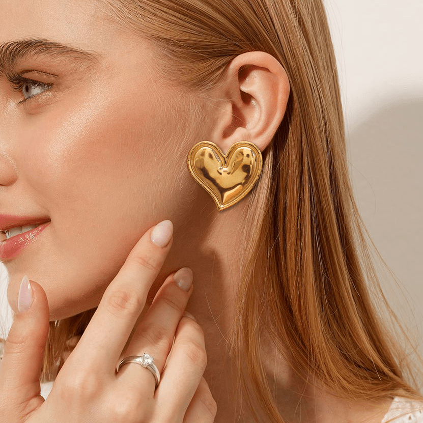 Mimi Femme Earrings Gabrielle Gold Heart Earrings