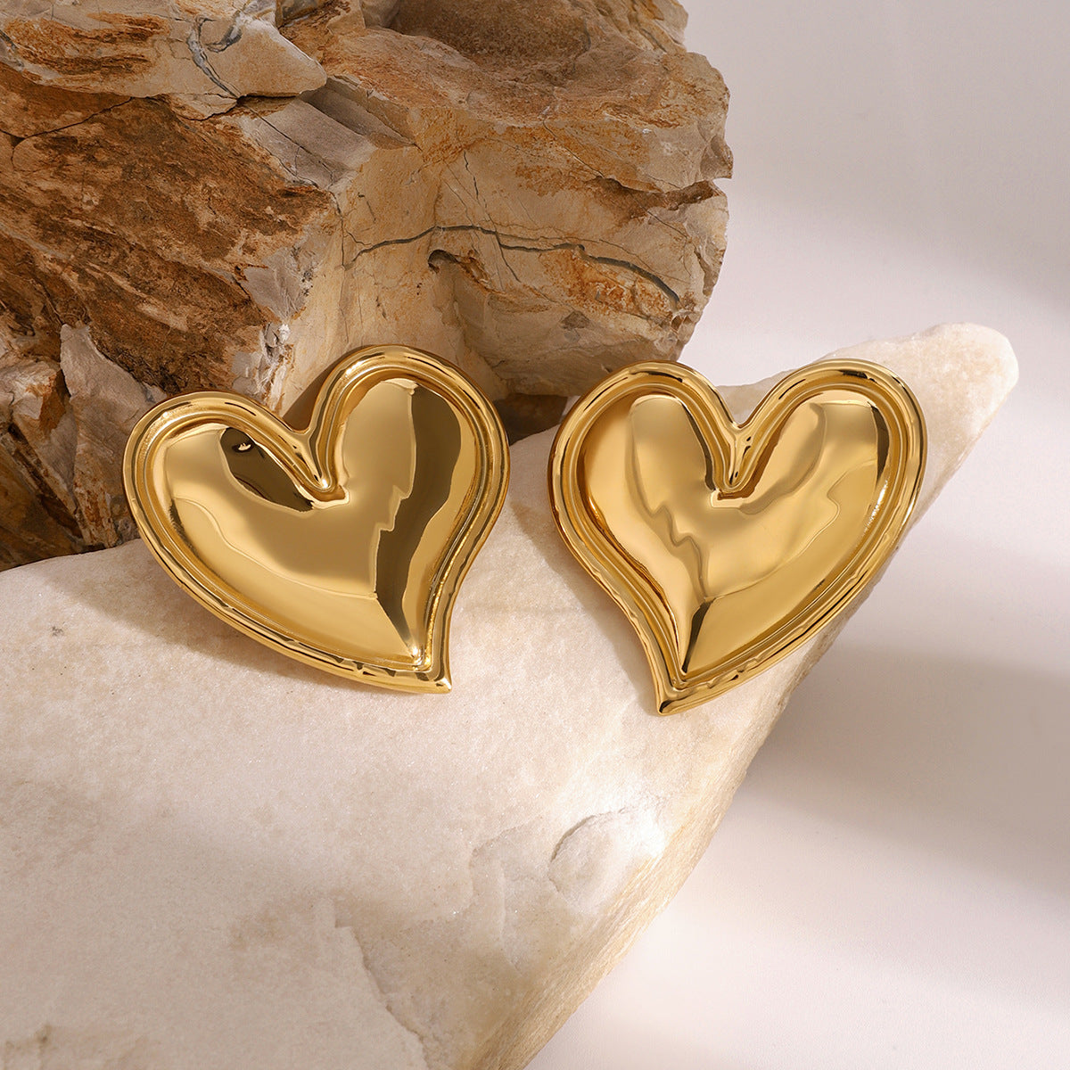 Mimi Femme Earrings Gabrielle Gold Heart Earrings