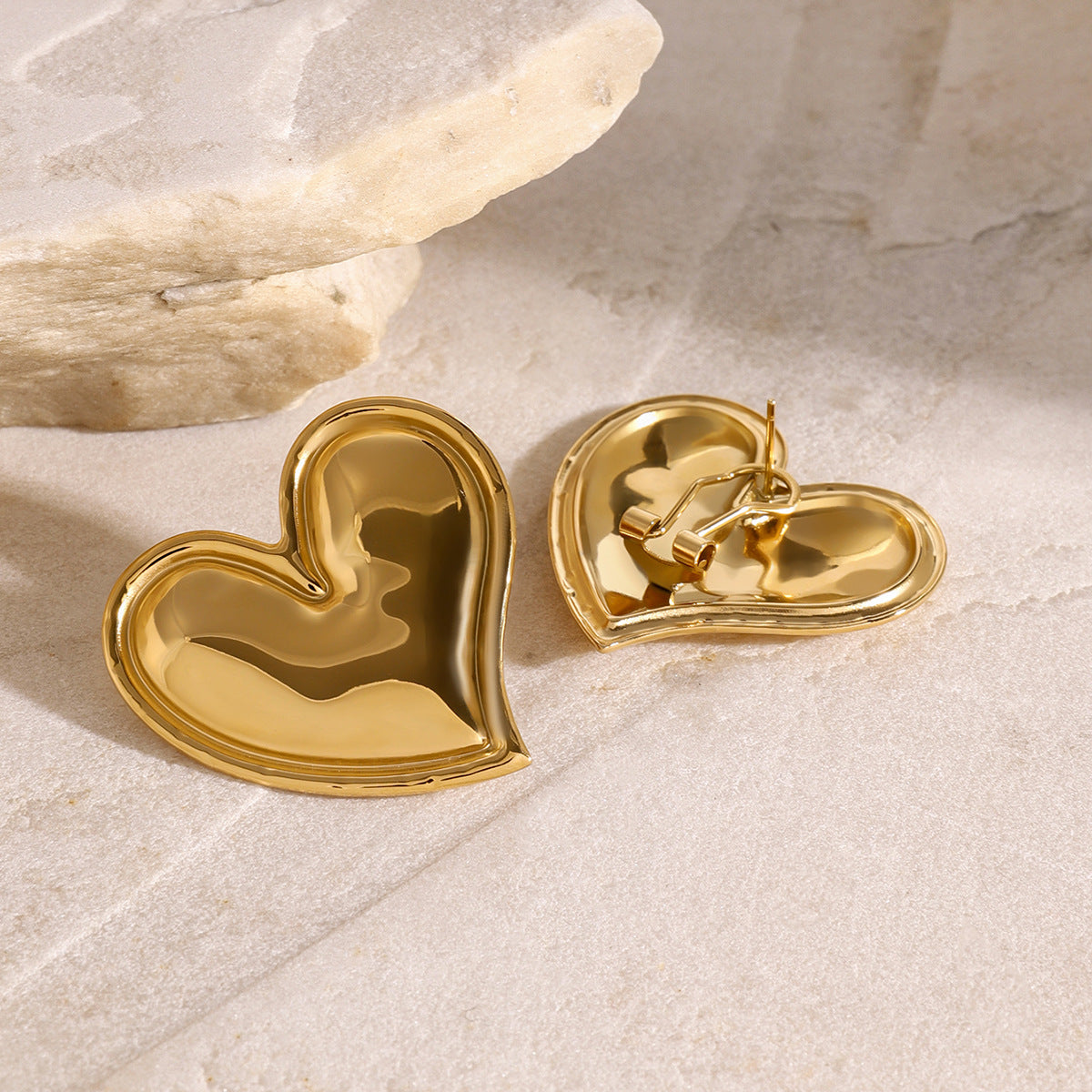 Mimi Femme Earrings Gabrielle Gold Heart Earrings