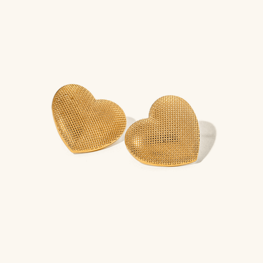 Mimi Femme Earrings Isadora Textured Heart Earrings