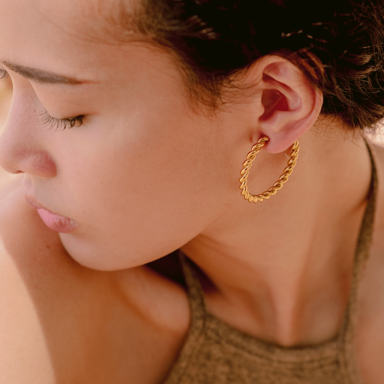 Mimi Femme Earrings Linnea Twist Gold Earrings