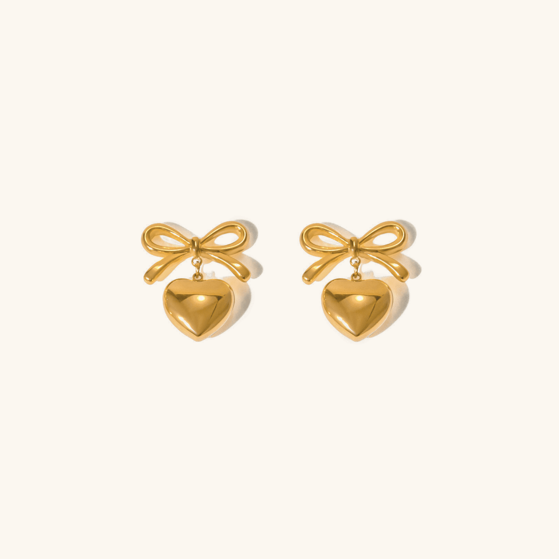 Mimi Femme Earrings Madame French Knot Gold Heart Earrings