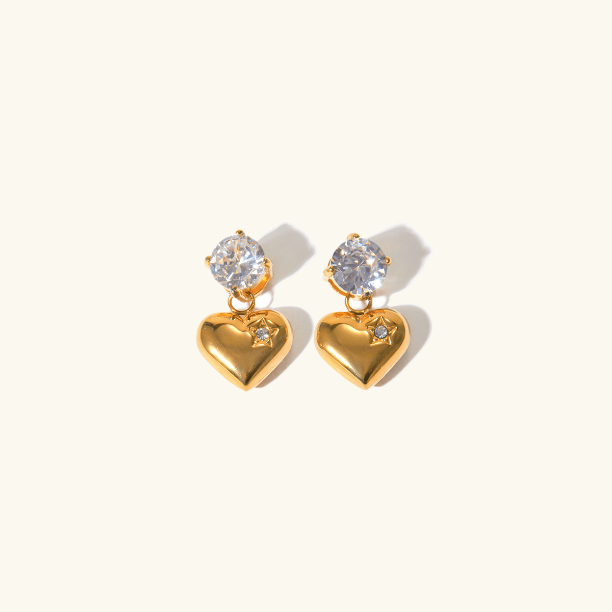 Mimi Femme Earrings Marianne Heart Gold Earrings