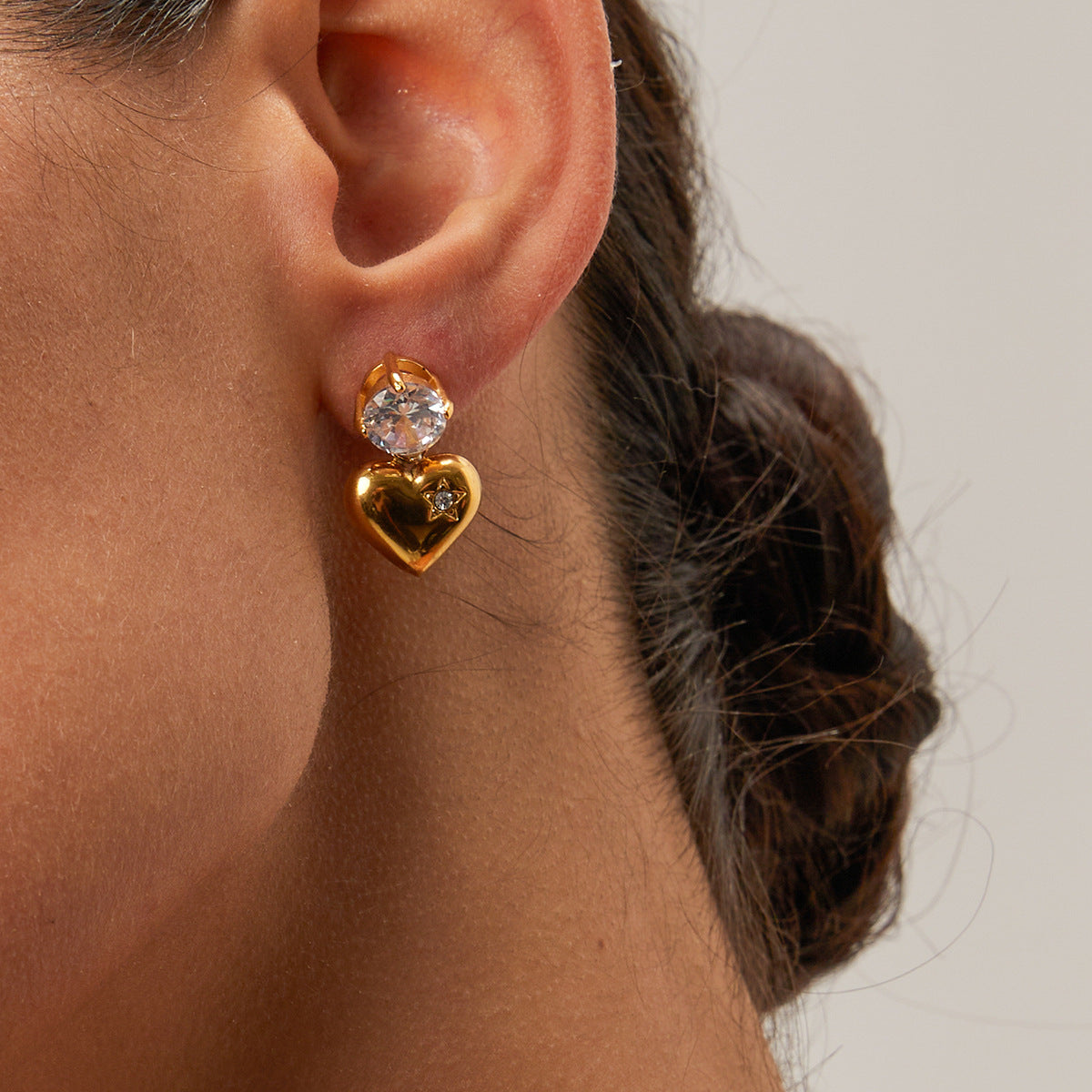 Mimi Femme Earrings Marianne Heart Gold Earrings