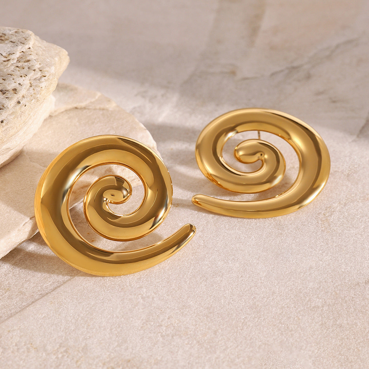 Mimi Femme Earrings Sani Spiral Gold Earrings