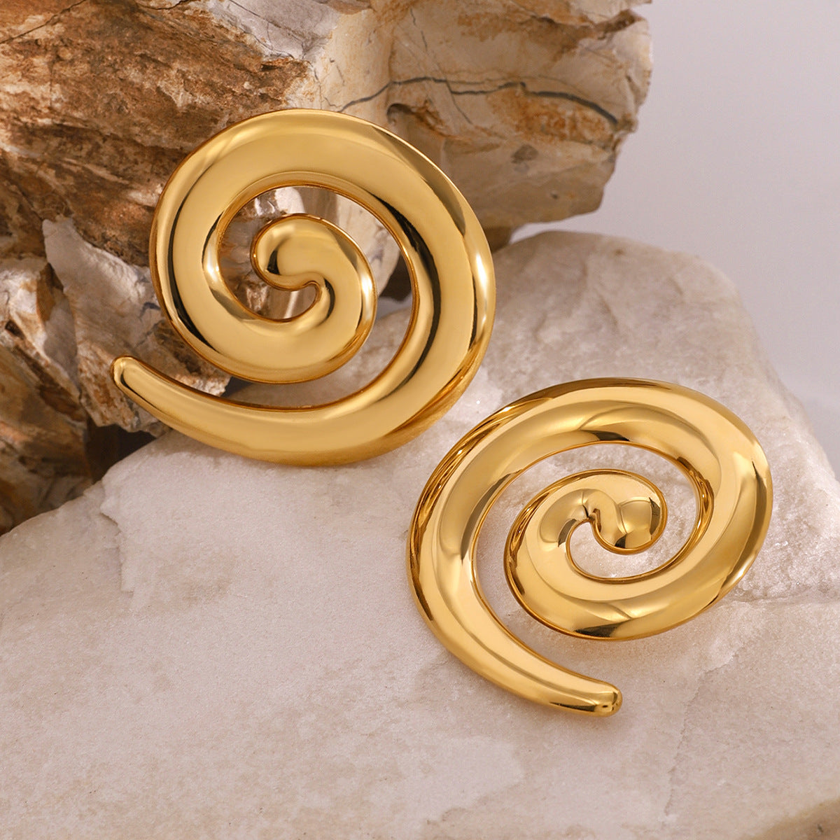 Mimi Femme Earrings Sani Spiral Gold Earrings