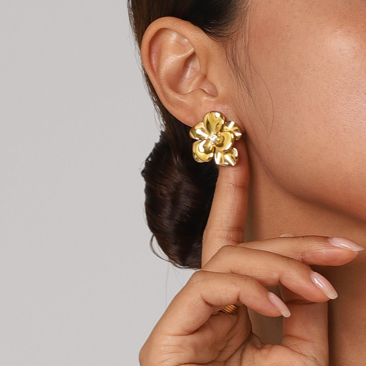 Mimi Femme Earrings Seraphine Floral Gold Earrings