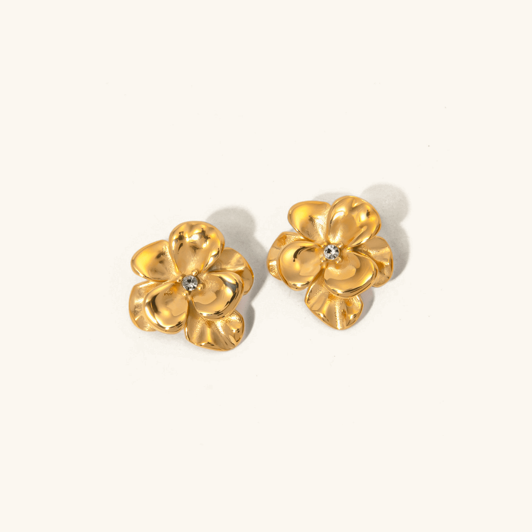 Mimi Femme Earrings Seraphine Floral Gold Earrings