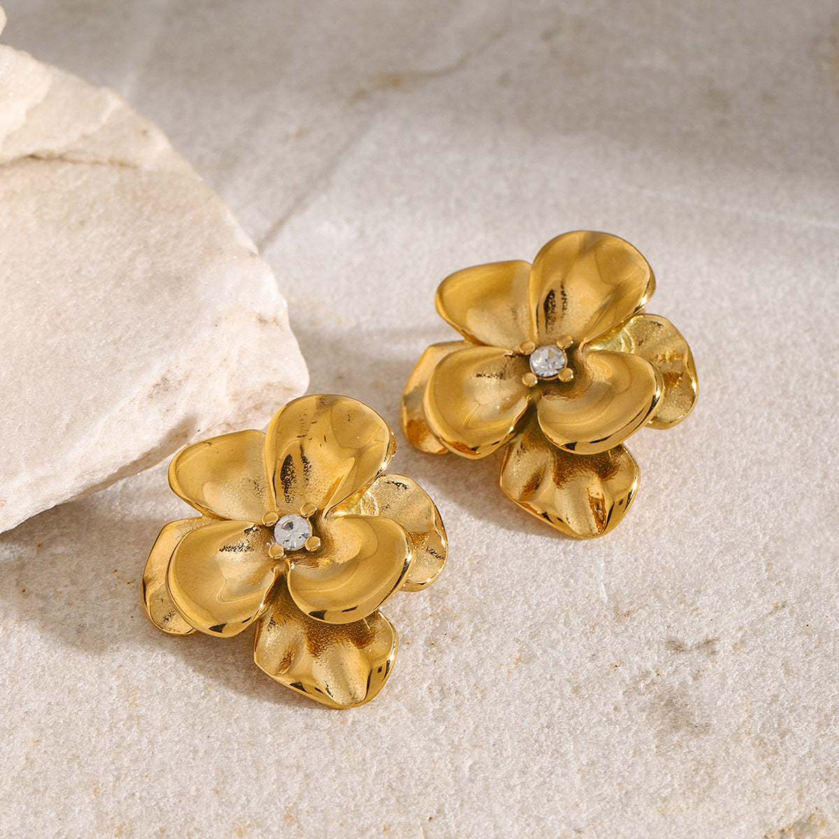 Mimi Femme Earrings Seraphine Floral Gold Earrings