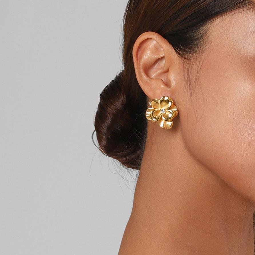 Mimi Femme Earrings Seraphine Floral Gold Earrings