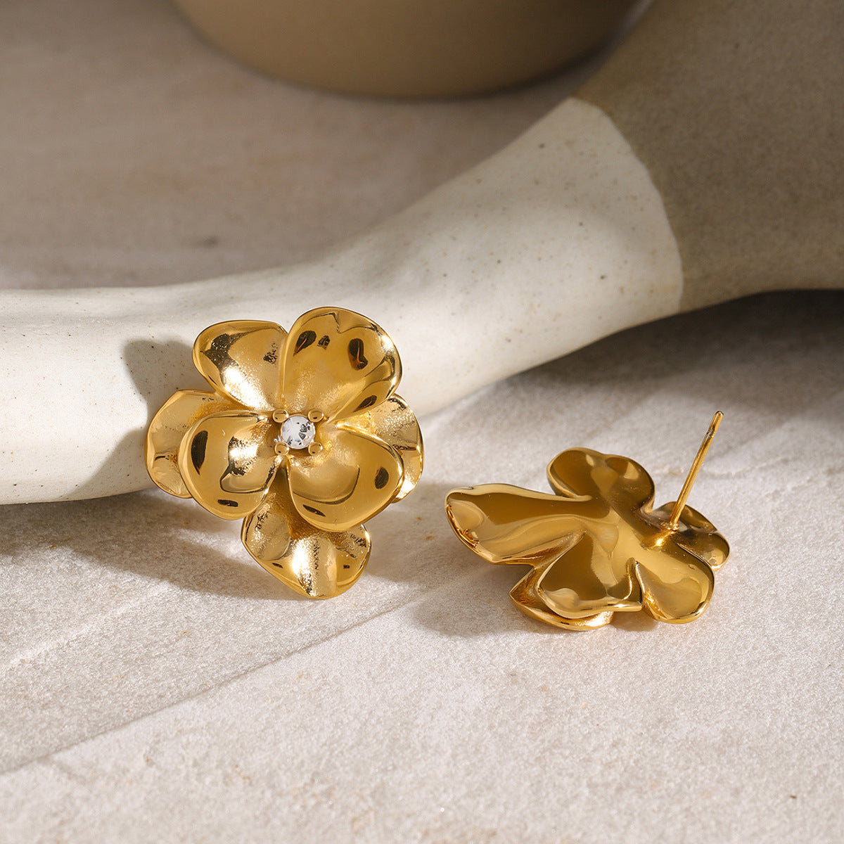 Mimi Femme Earrings Seraphine Floral Gold Earrings