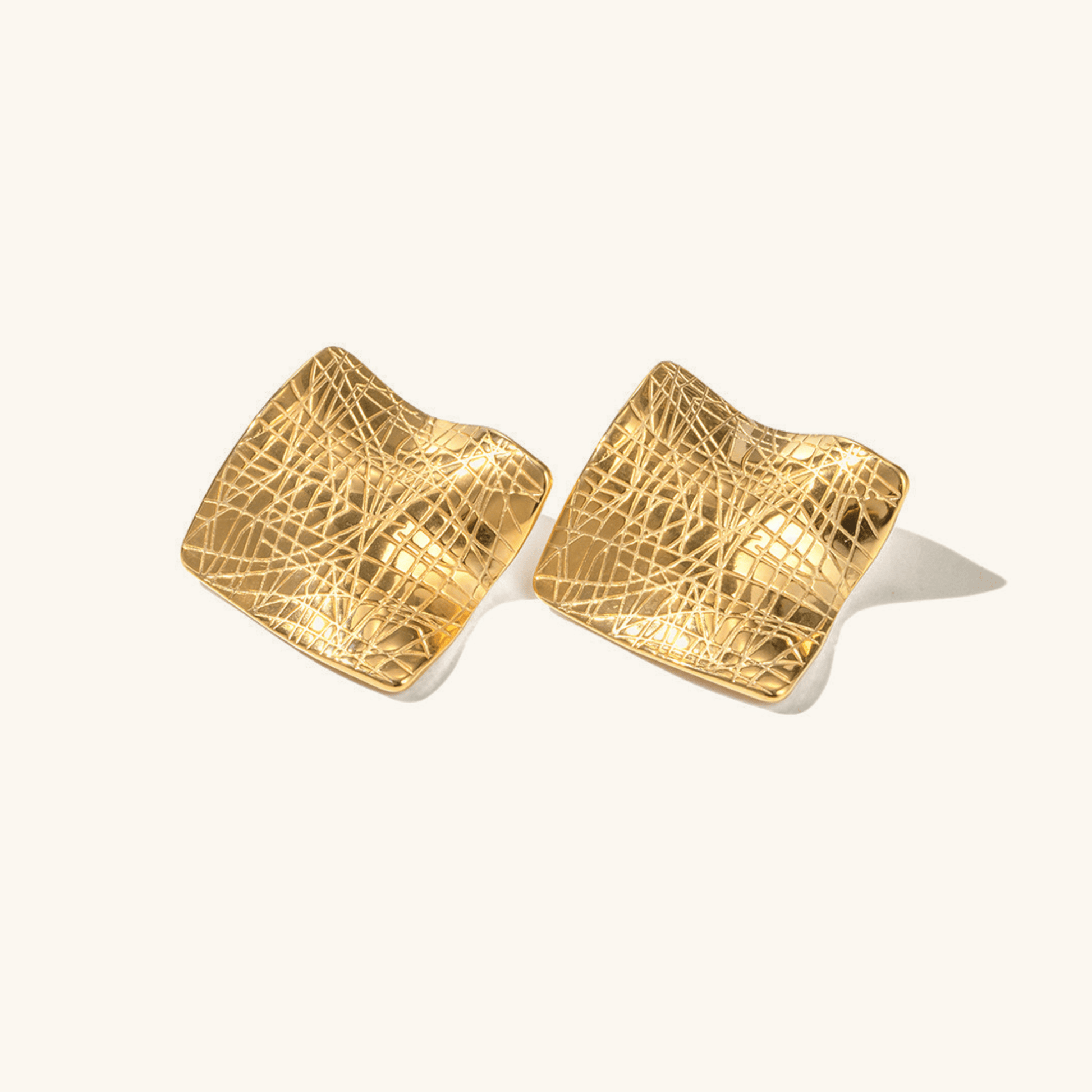 Mimi Femme Earrings Soleil Creased Gold Sheet Earrings