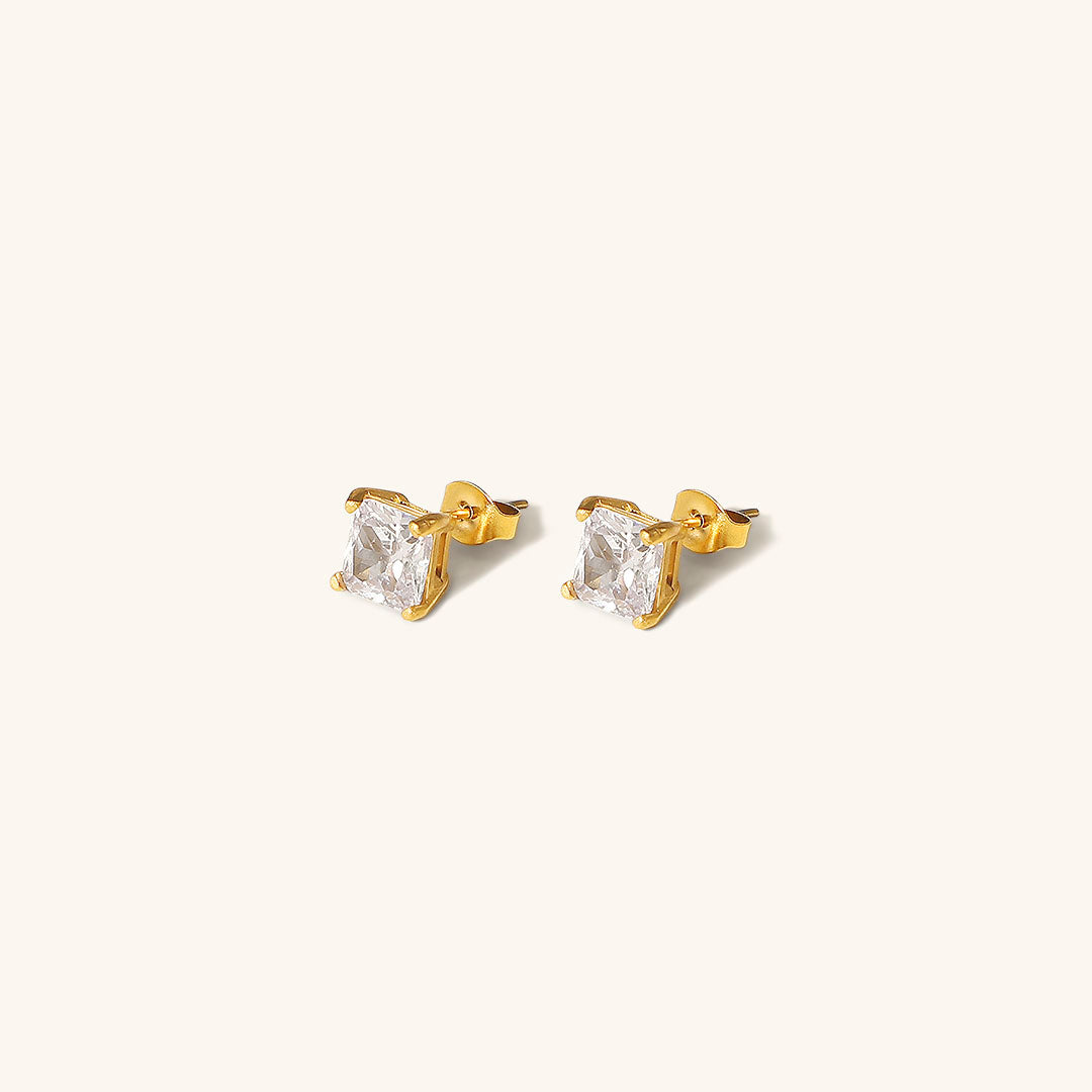 Mimi Femme Earrings Victoria Solitaire Gold Earrings