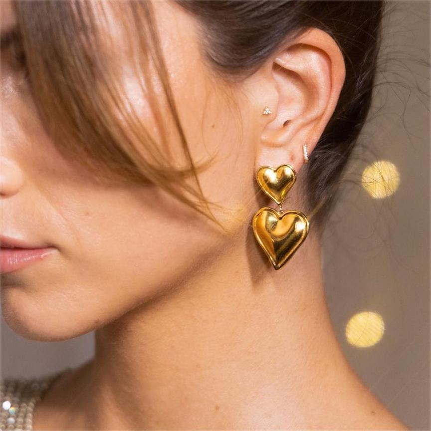 Mimi Femme Earrings Zoey Gold Heart Earrings