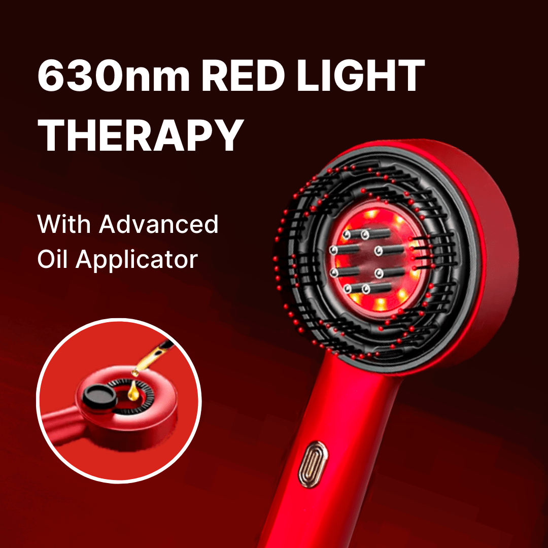 Mimi Femme Hair Styling Tools Mimi Scalp Massager – Hair Growth Comb with Red Light Therapy & Oil Applicator