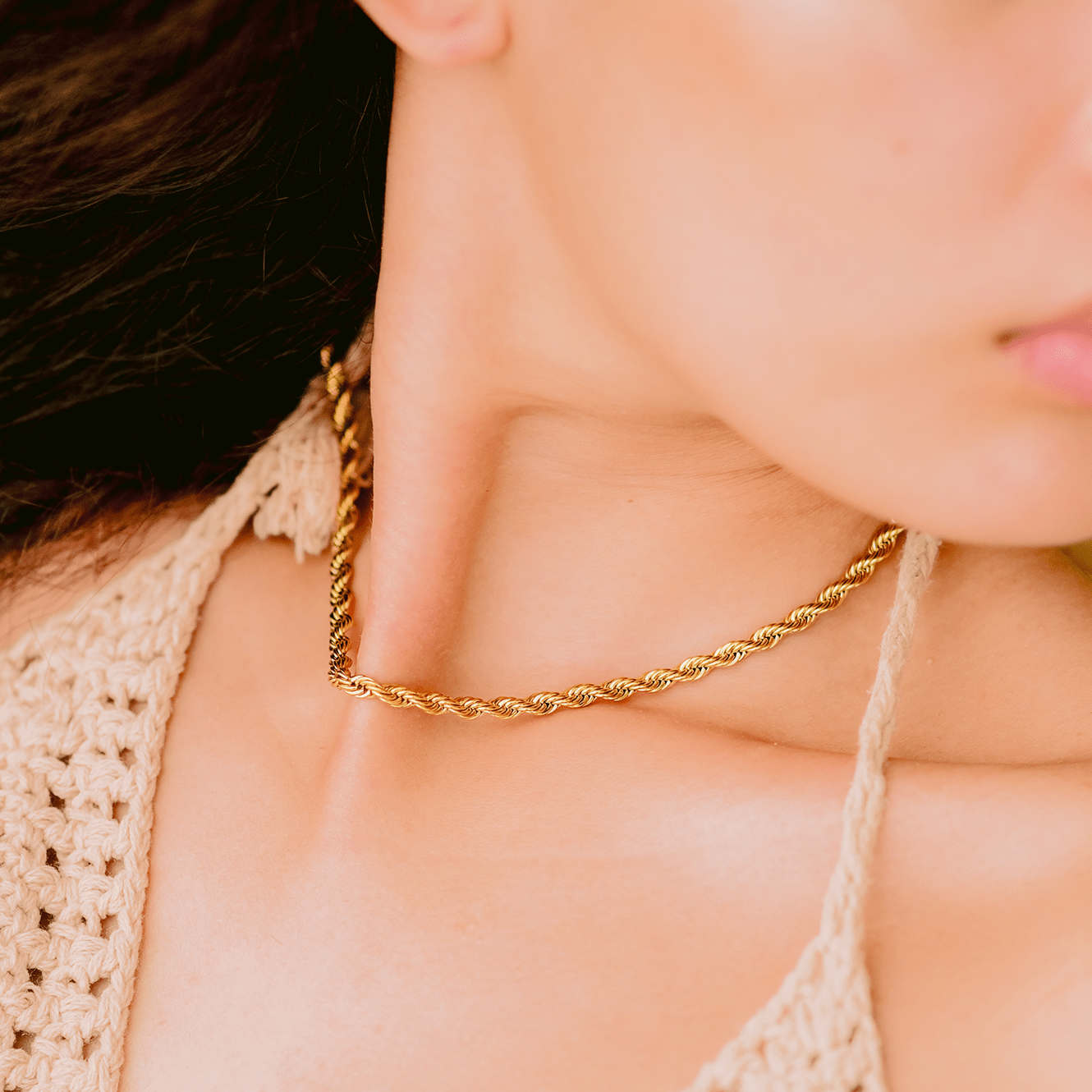 Mimi Femme Necklaces Anastasia Rope Chain Gold Necklace