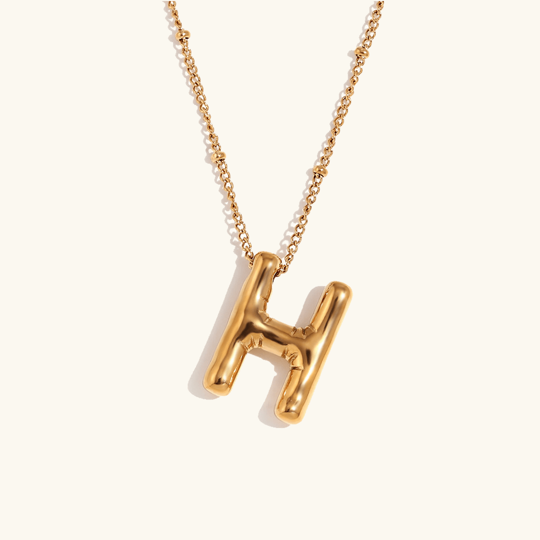 Mimi Femme Necklaces Balloon Shaped Gold Initial Necklace