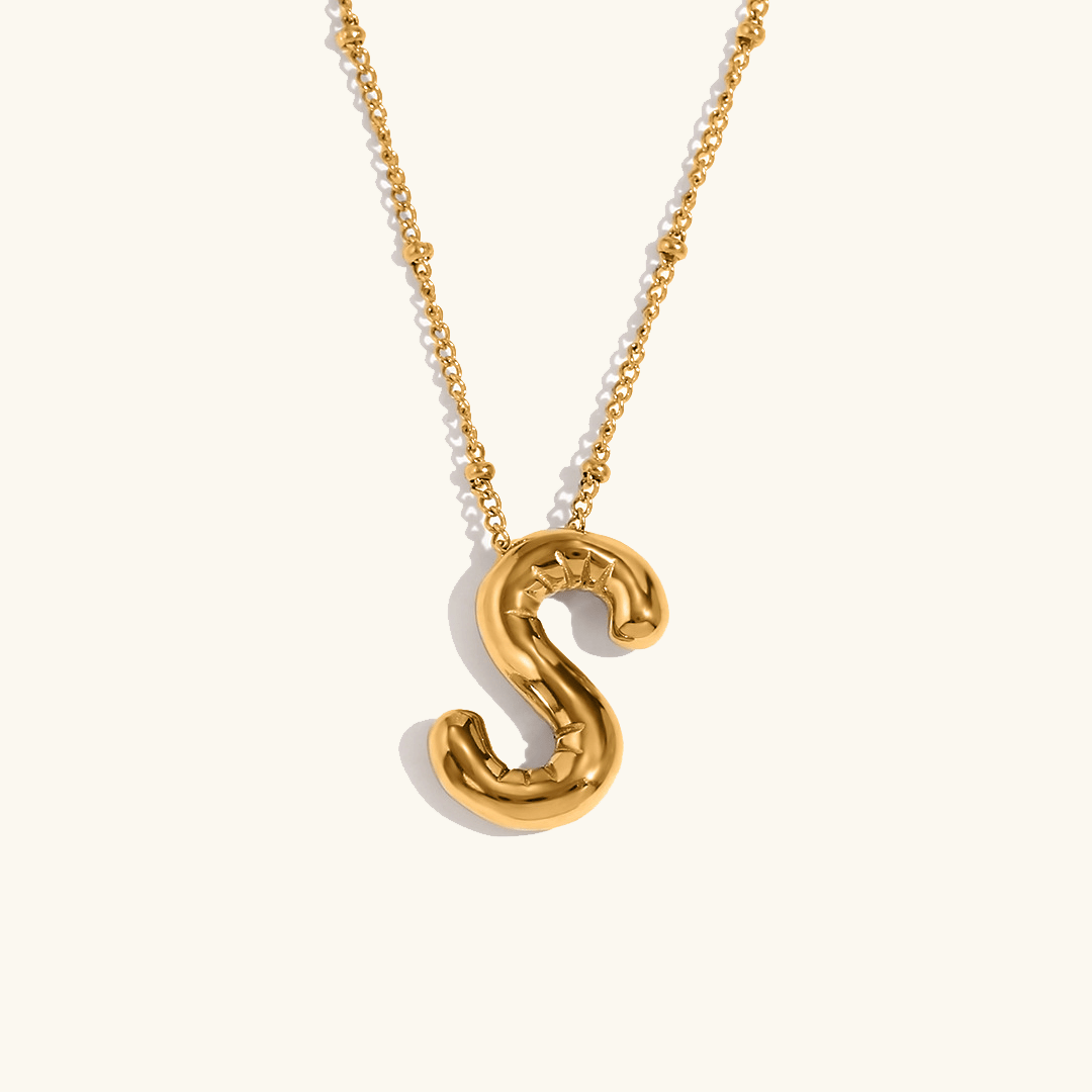 Mimi Femme Necklaces Balloon Shaped Gold Initial Necklace