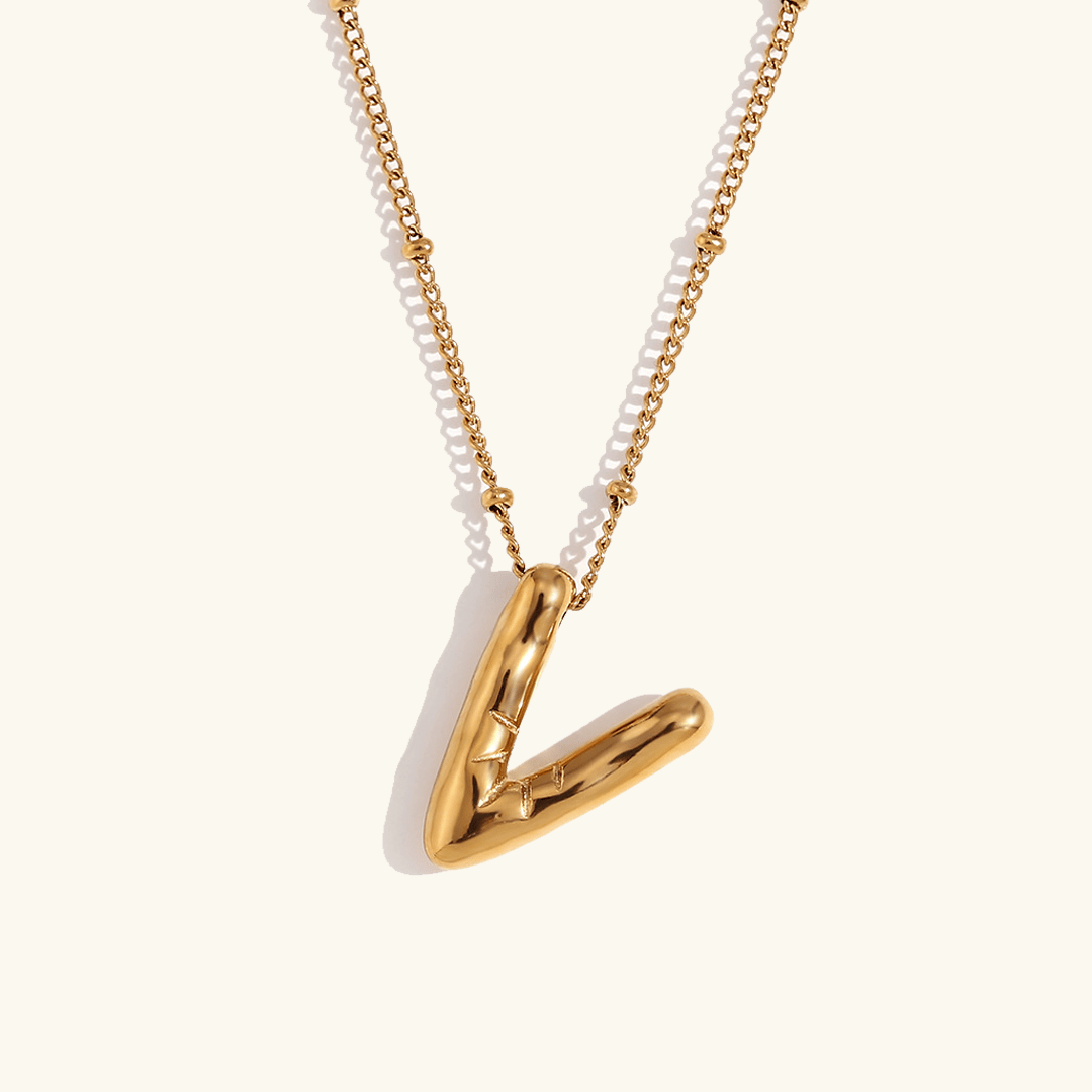 Mimi Femme Necklaces Balloon Shaped Gold Initial Necklace