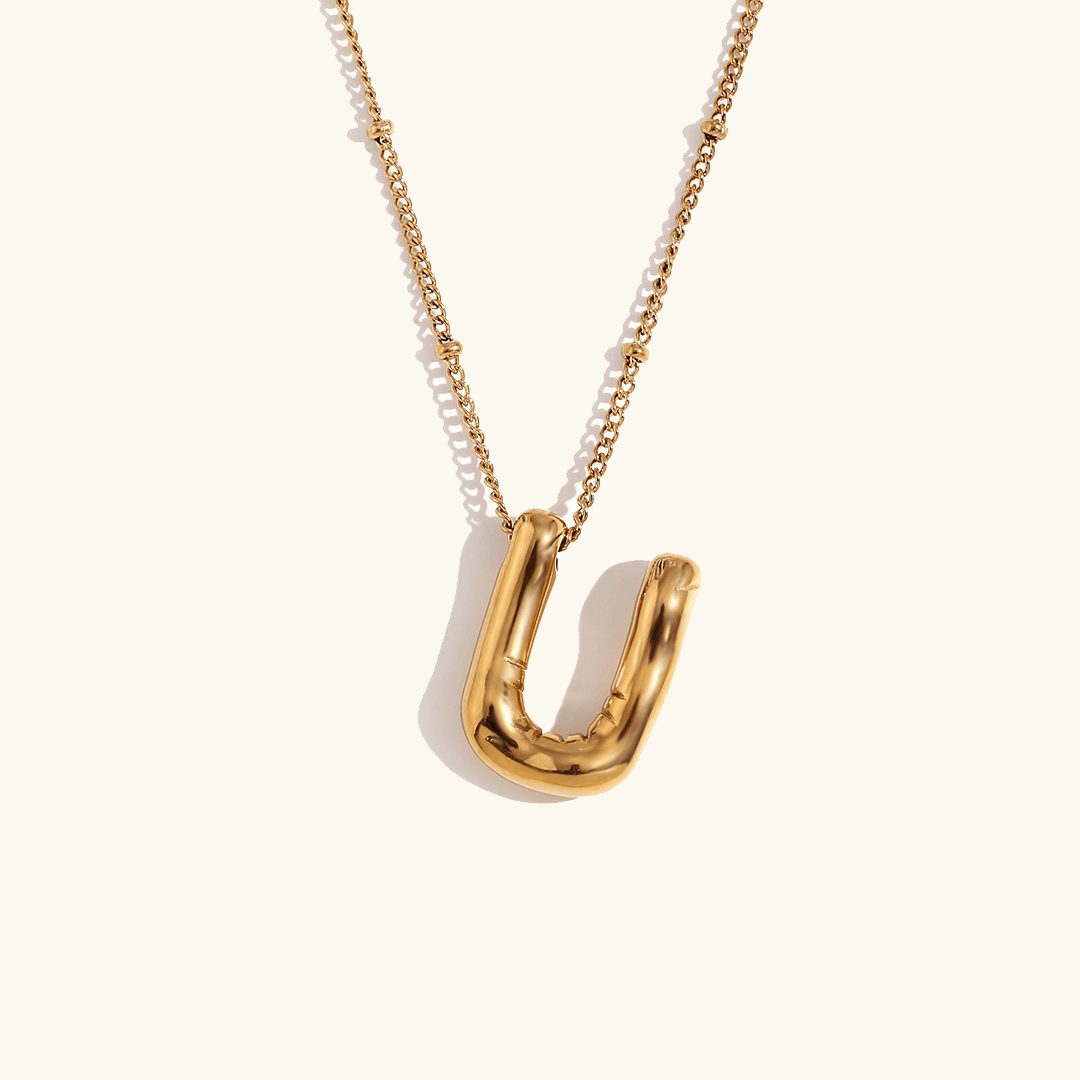 Mimi Femme Necklaces Balloon Shaped Gold Initial Necklace