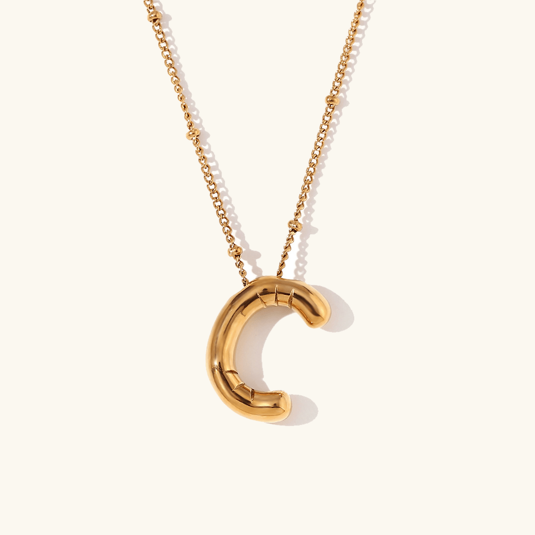 Mimi Femme Necklaces Balloon Shaped Gold Initial Necklace