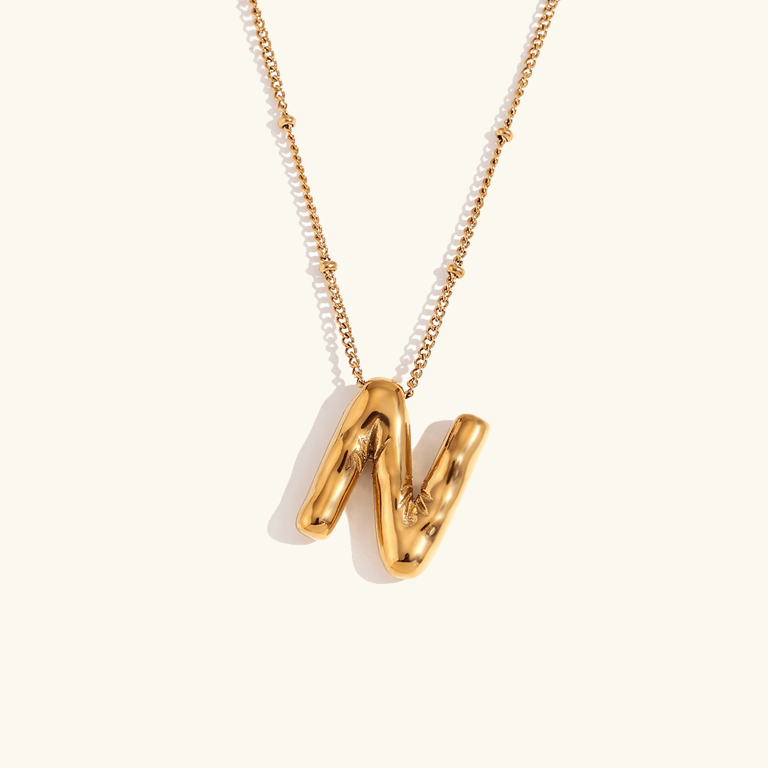 Mimi Femme Necklaces Balloon Shaped Gold Initial Necklace