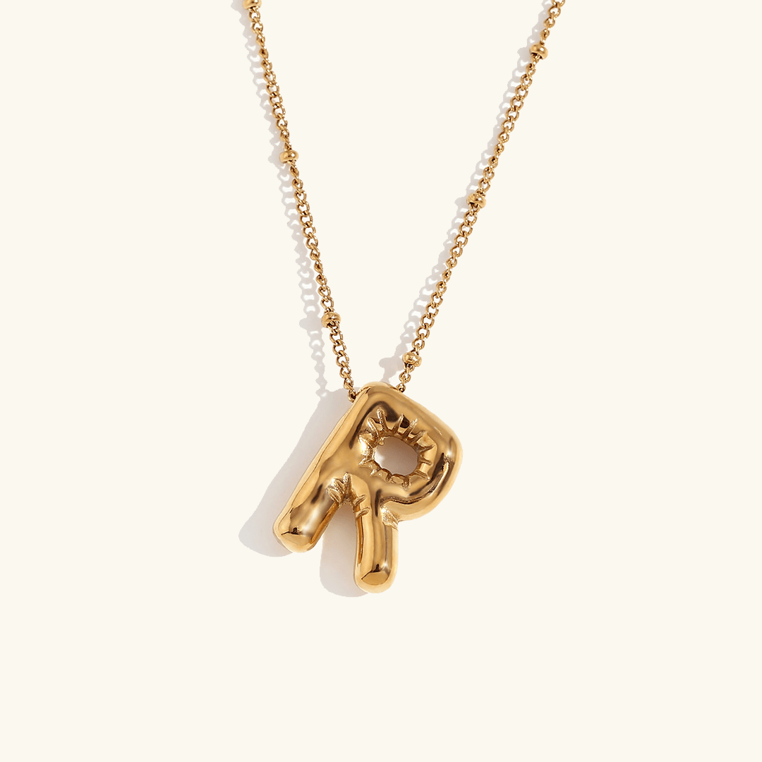 Mimi Femme Necklaces Balloon Shaped Gold Initial Necklace