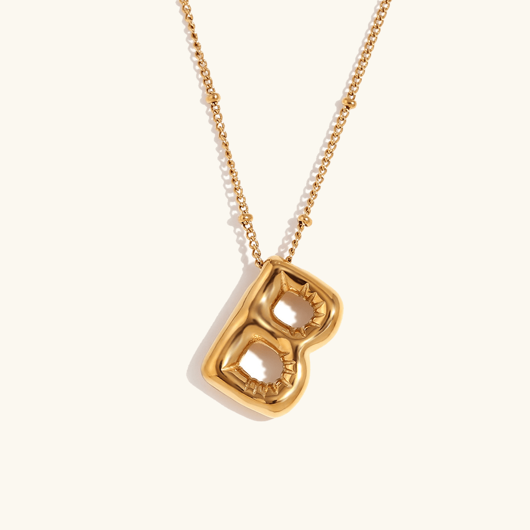 Mimi Femme Necklaces Balloon Shaped Gold Initial Necklace