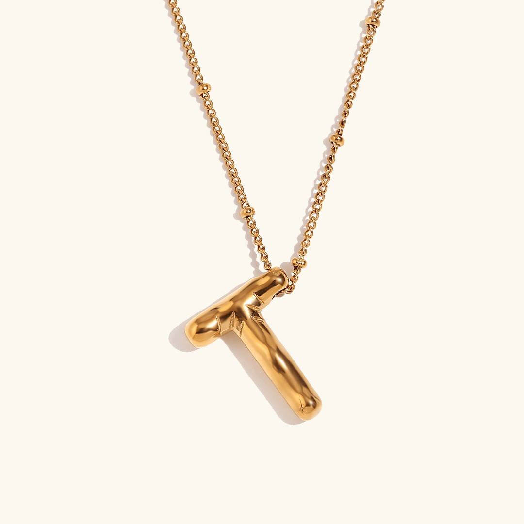 Mimi Femme Necklaces Balloon Shaped Gold Initial Necklace