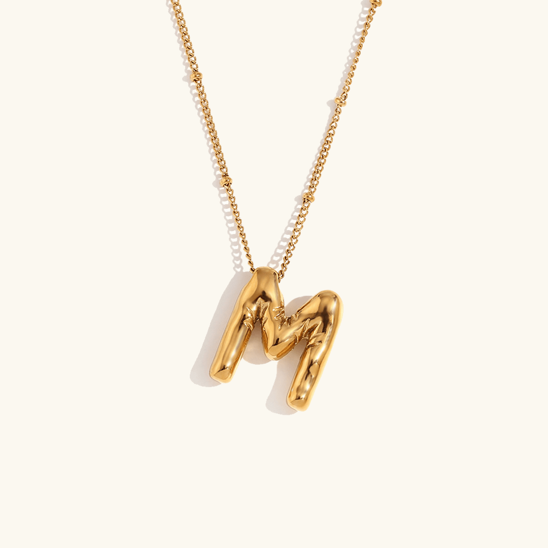 Mimi Femme Necklaces Balloon Shaped Gold Initial Necklace